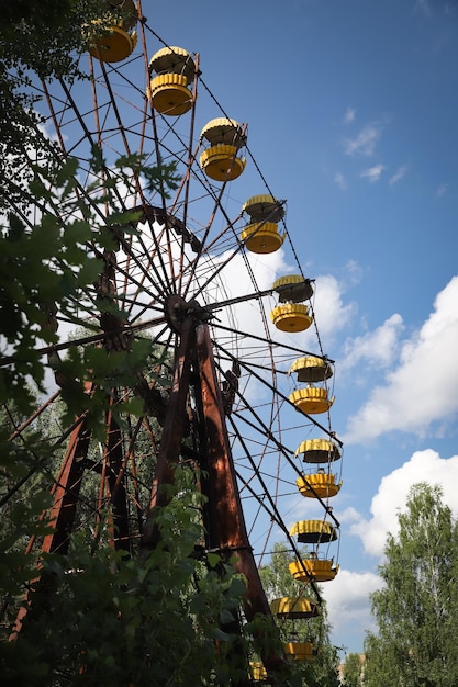 Reuzenrad Pripyat-stad in de uitsluitingszone van Tsjernobyl, Oekraïne