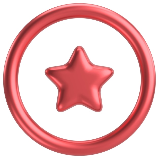 Photo review button star icon 3d illustration