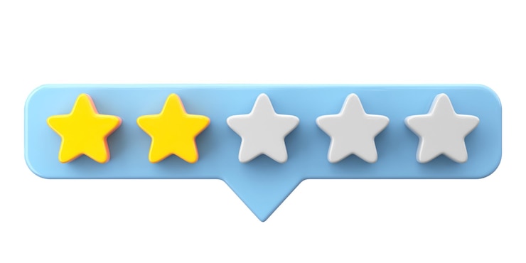 Photo review star star rating 3d illustration