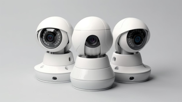A review of surveillance cameras on white background