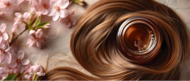 Photo revitalize your locks follicle healing for luxurious growth concept hair care healthy scalp hair growth nourishing treatments revitalizing products