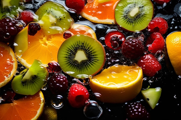 Revitalizing fruit mix soaked in water