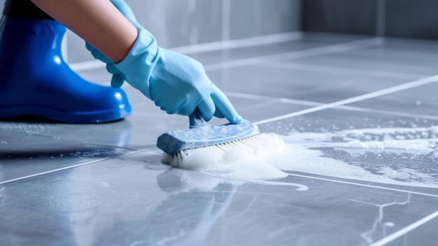 Reviving Bathroom Brilliance Expert Grout Cleaning Techniques Unveiled with Brush Blade and Foamy S