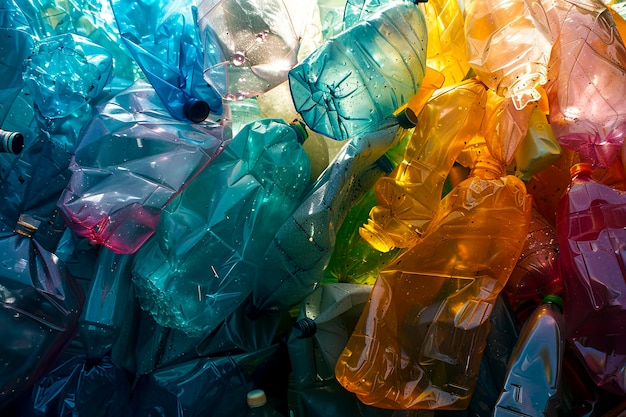 Foto revolutionair milieu duurzaamheid plastic recycling center tackling pollution gecreëerd met generative ai technologie