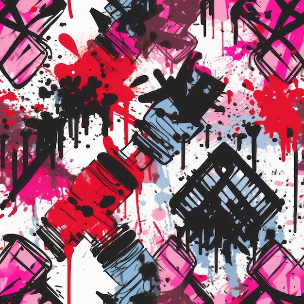 Photo revolutionary chaos embracing punk anarchist graffiti and the spraypaint style argyle pattern