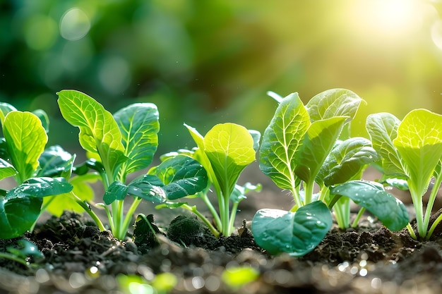 革命的な農業技術は豊かな緑の植物のコンセプトで未来的な農業環境で生産性と品質を向上させる 農業技術の生産性向上