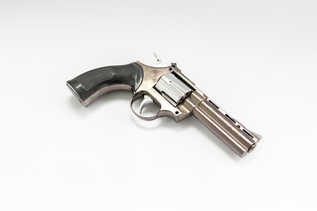 Revolver on a white background