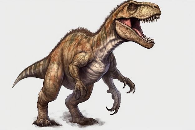 Динозавр Рекс, изолированный на белом фоне Генеративный ИИ