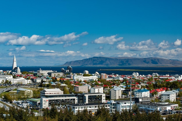 Рейкьявик, столица Исландии, вид на городской пейзаж