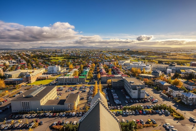 Reykjavik in Iceland viewed from above