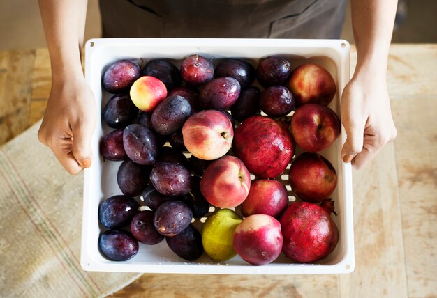 rganic fruits food photography recipe idea