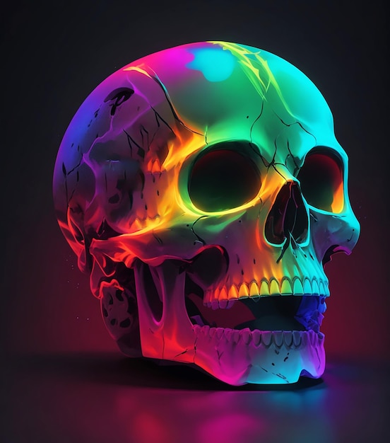 RGB Colorful Skull