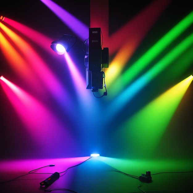 Rgb scene on with spotlights