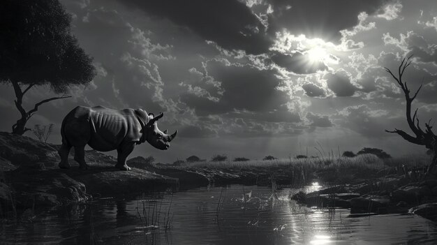 Photo rhino background hd for wallpaper