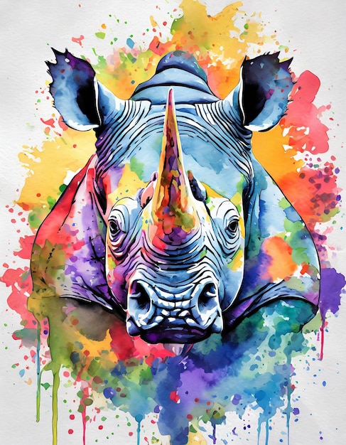 Photo rhino illustration