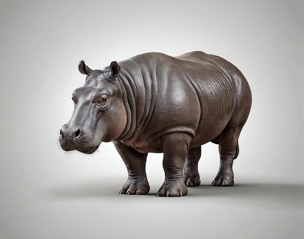 Photo a rhino standing on a white background