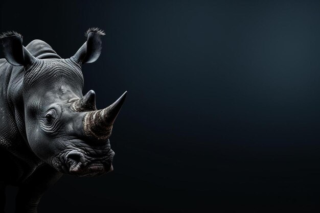 Photo a rhino with a bird on its head