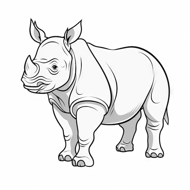 Photo rhinoceros coloring page rhino illustration