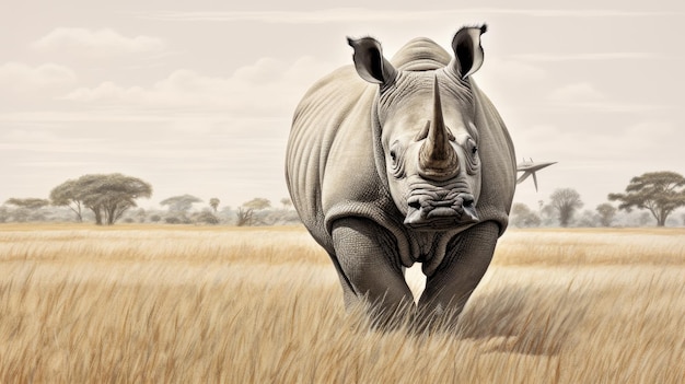 Rhinoceros HD 8K wallpaper Stock Photographic Image