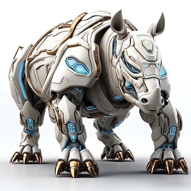 rhinoceros illustration 3d character robot