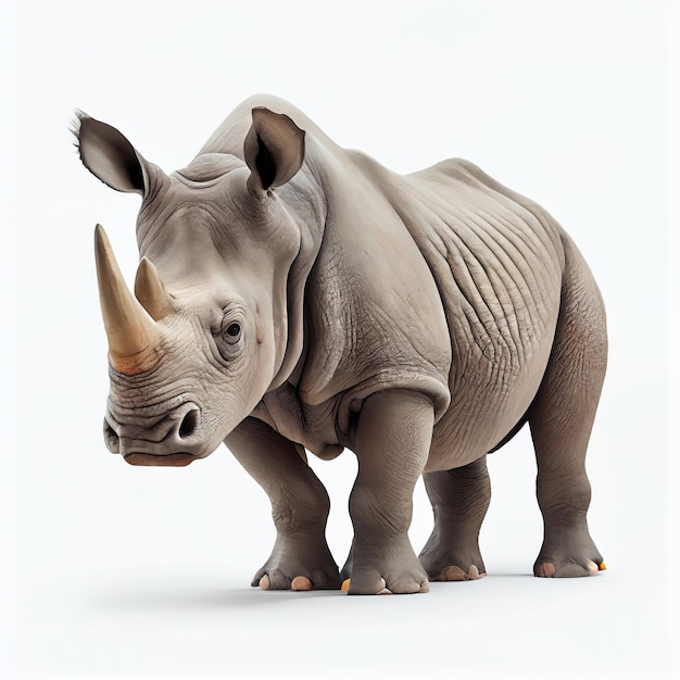 Rhinoceros isolated on a white background Generative AI