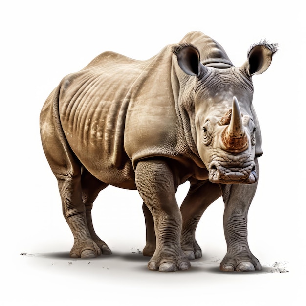 Носорог изолирован на белом фоне