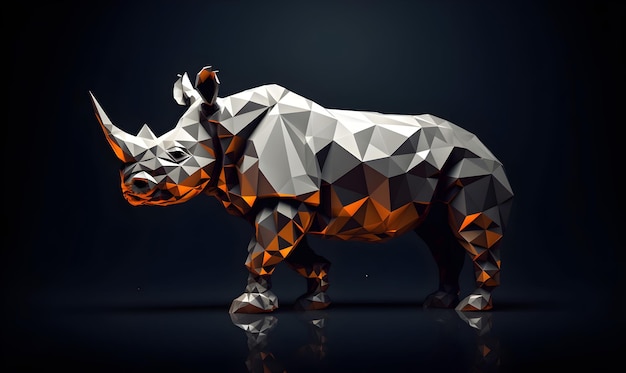 A rhinoceros made of triangles