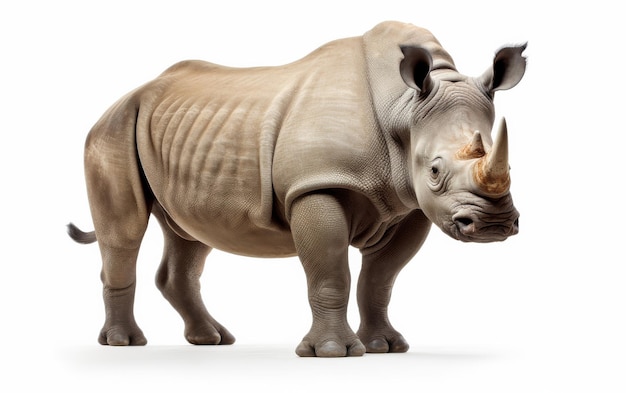 A Rhinoceros Standing on a White Background