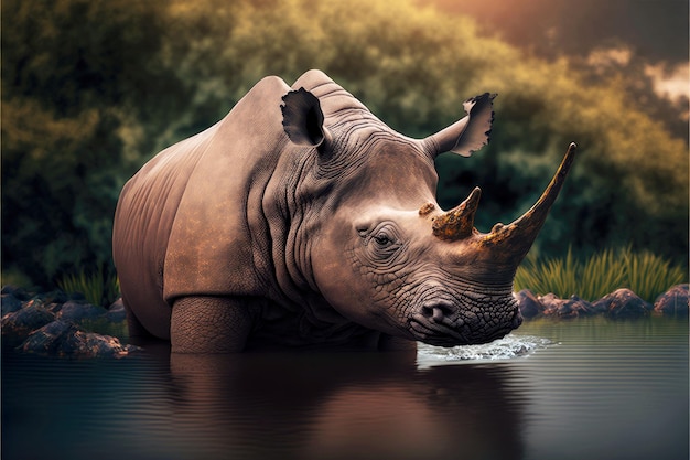 Носорог в дикой природе