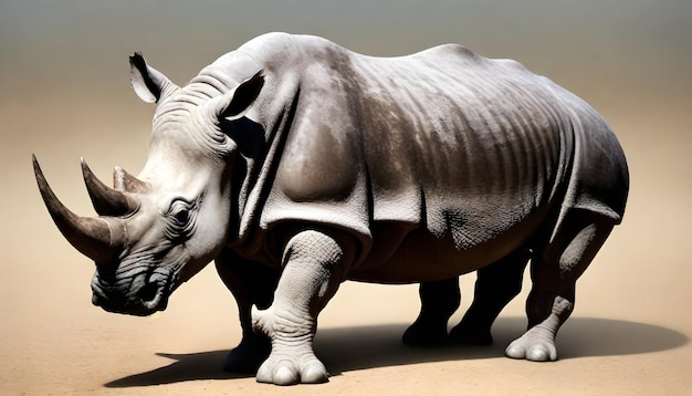 Photo a rhinoceros with a black face and a white rhinoceros face