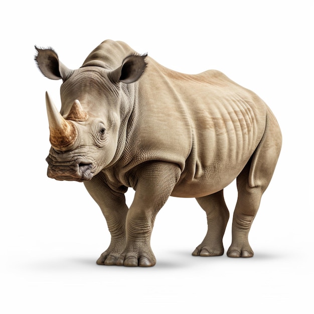 Rhinoceros with white background high quality ultra