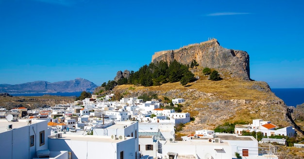 Photo the rhodes island in lindos