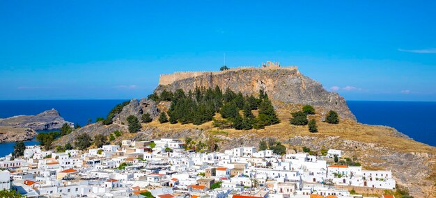 Photo the rhodes island in lindos