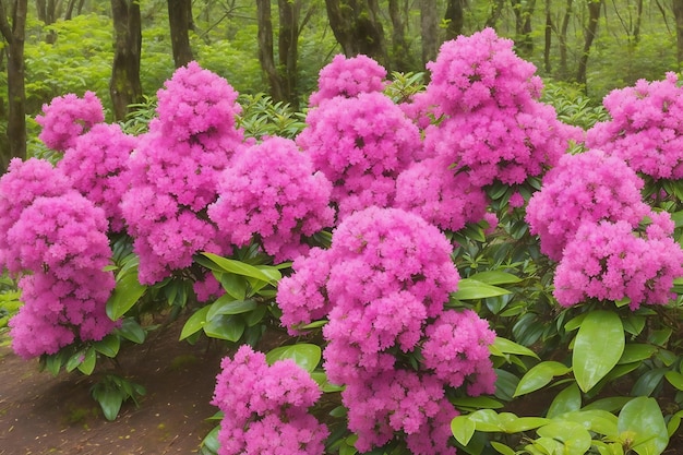 Rhododendron bloeit in de natuur