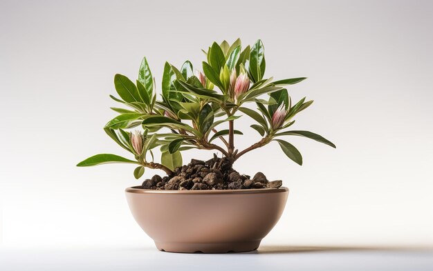 Rhododendron Plant on White Background