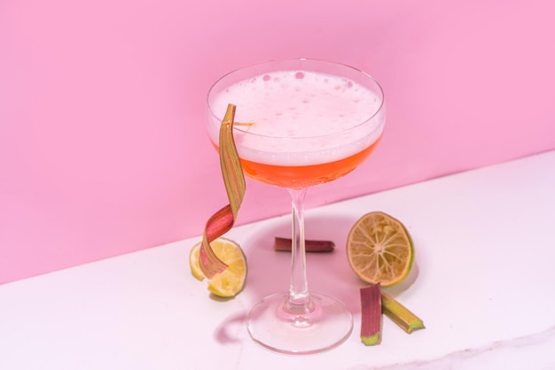 Rhubarb daiquiri cocktail