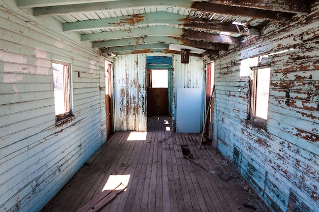 Foto rhyolite è una città fantasma nella contea di nye, nello stato americano del nevada