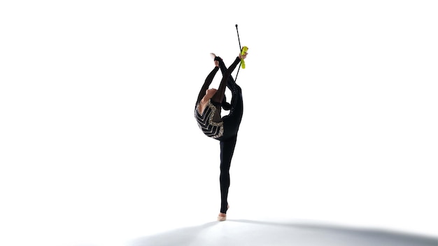 Rhythmic gymnast in professional arena