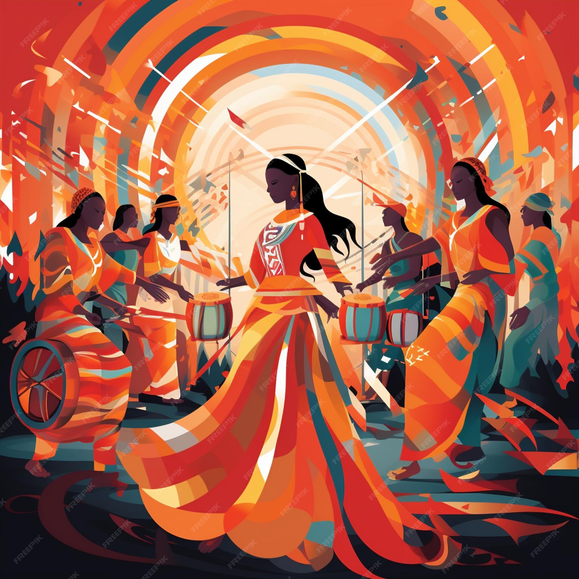 Premium AI Image  Rhythms of Tradition Vibrant Ceremonies from Around 