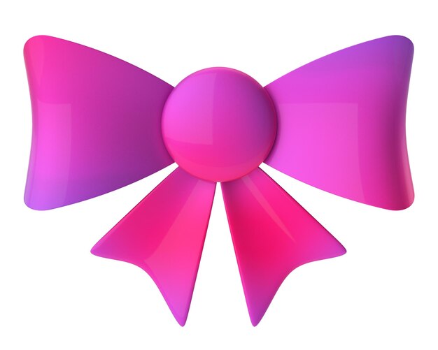 Photo ribbon 3d bow 3d illustration