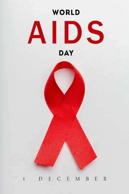 Photo ribbon as symbol of aids awareness