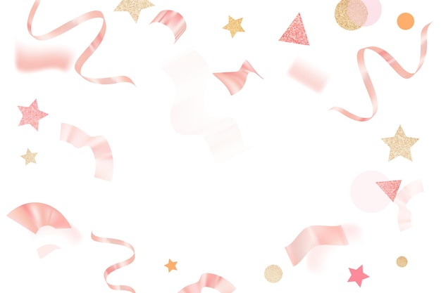 리본 confetti png 프레임 파스텔 분홍색 반이는 디자인
