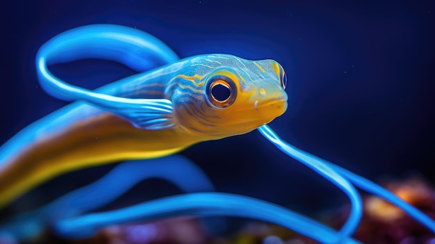 Photo ribbon eel in deep water life