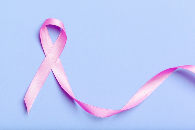 Ribbon HIV, AIDS on blue background