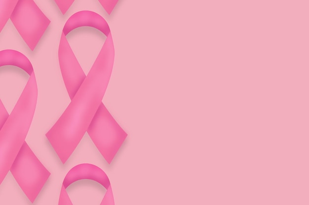 Foto nastro rosa fiocco consapevolezza del cancro al seno nastro fiocco carta da parati con spazio di copia