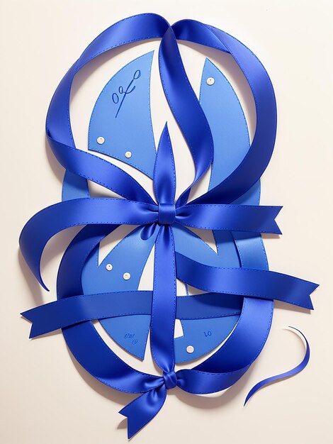 Photo a ribbon with a blue ribbon that says the word on it