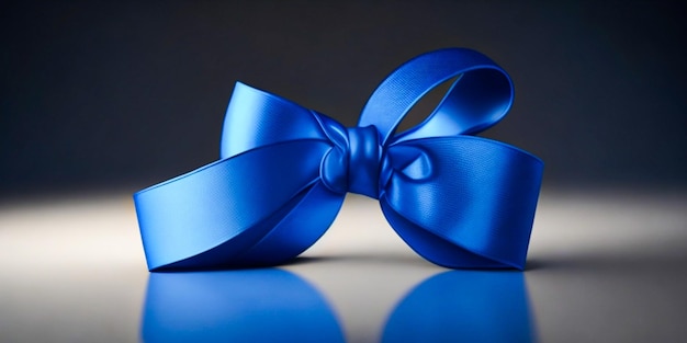 A ribbon with a blue ribbon that says the word on it