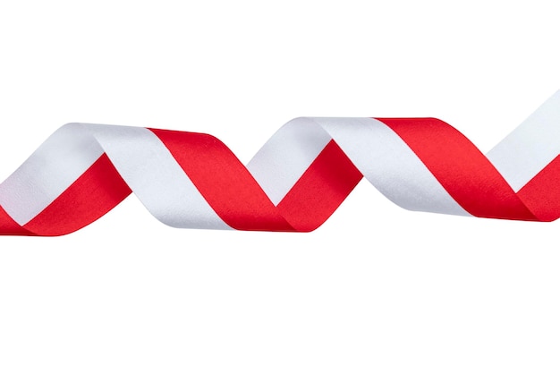 Ribbon with the red and white color of the Indonesian flag