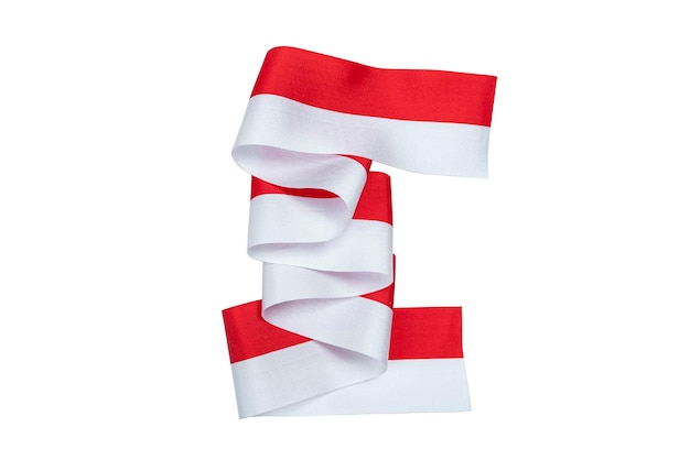 Ribbon with the red and white color of the indonesian flag