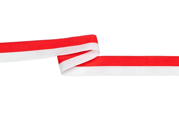 Ribbon with the red and white color of the Indonesian flag